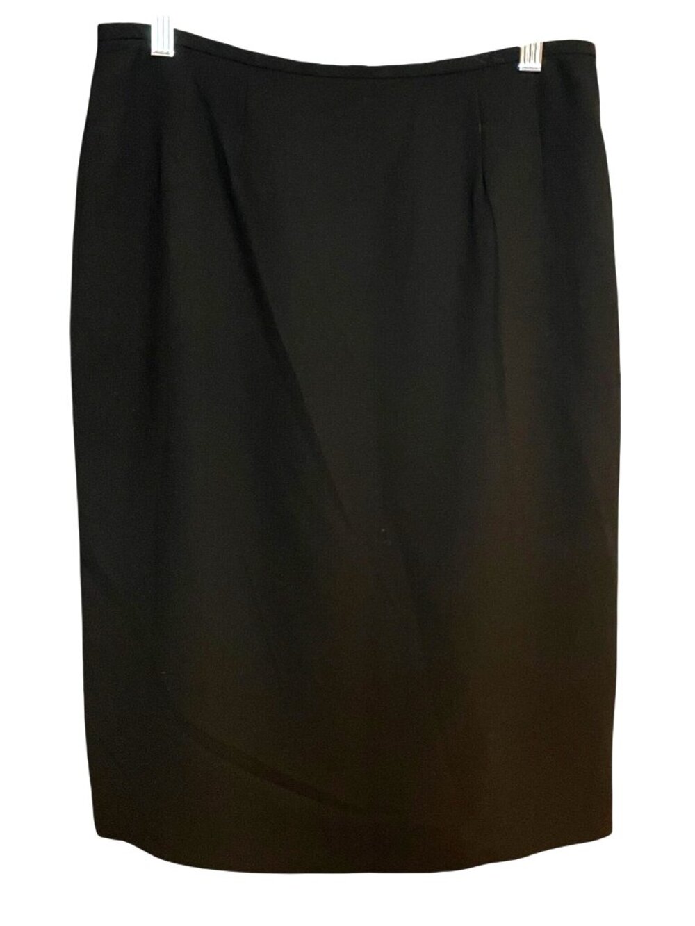 Kasper Sz 8 Black Knee Length Pencil Skirt Classic Fit Old Money Preppy